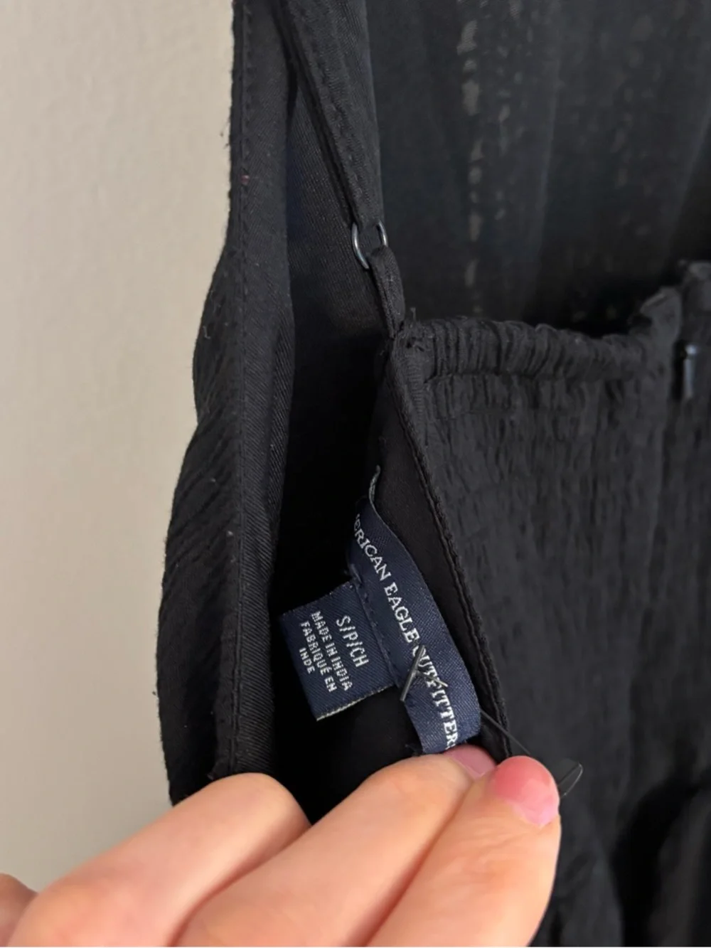 American Eagle Outfitters Black Lace-Front Jumpsuit - Picture 6 of 7